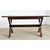 Italian late 19th century oak trestle table with two large inset marble tiles in the surface as a decorative and yet...