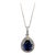 1.8ct Sapphire Pendant W Earth Mined Diamonds in Solid 14k White Gold | Pear 8x6mm For Sale
