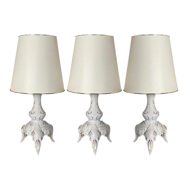 Porcelain Table Lamps by Daniela Weiß for Lindner, 1980s, Set of 2 For Sale