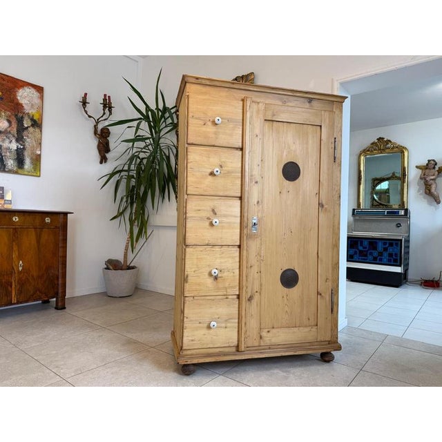 Rustic Biedermeier Pantry Farm Cupboard For Sale - Image 9 of 12