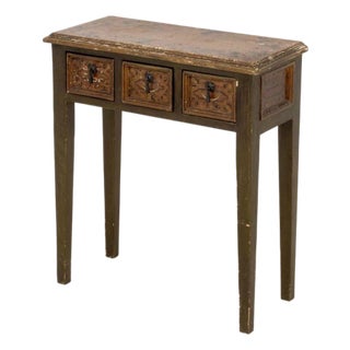 Distressed Paint-Decorated Side Table For Sale