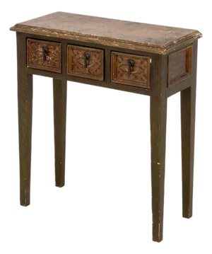 Distressed Paint-Decorated Side Table