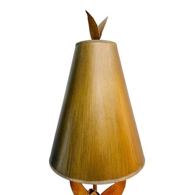 Metal Contemporary Tall & Slender Azalea Gold Table Lamps by Lucas McKearn - a Pair For Sale - Image 7 of 17