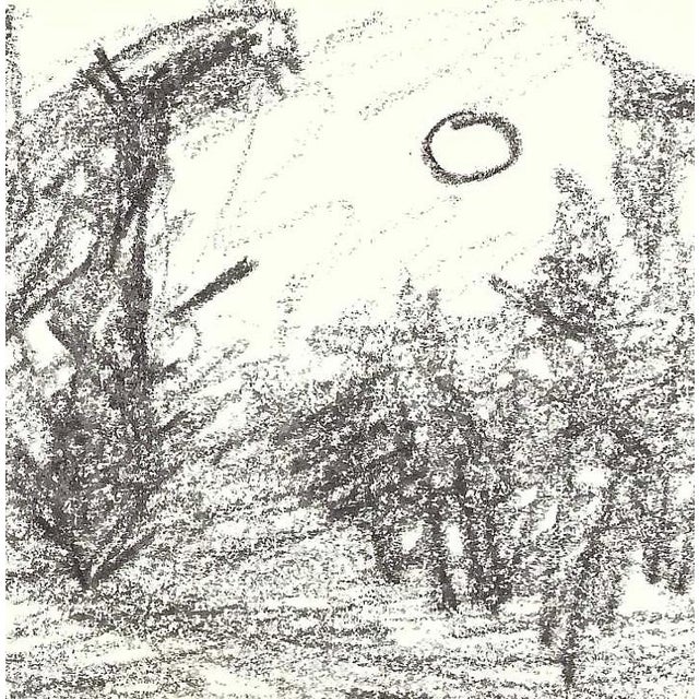 MCM drawing on paper of a moonrise by Robert Henry Angeloch (1922-2011) Bearing estate stamp on the back. Bob Angeloch was...