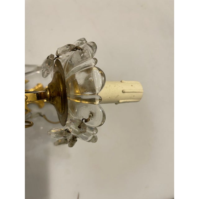 1950s Brass Crystal Sconces, 1950s, Set of 2 For Sale - Image 5 of 13