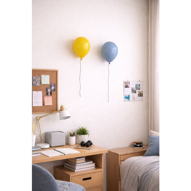 2020s Marigold Yellow Glossy Ceramic Balloon Sculpture by ArtArsouf -Contemporary Handmade, Medium Size For Sale - Image 5 of 15