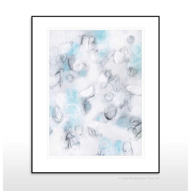"Float No.9 - Blue Suspension" - Vertical Textured Abstract Contemporary Drawing on Paper For Sale - Image 6 of 6