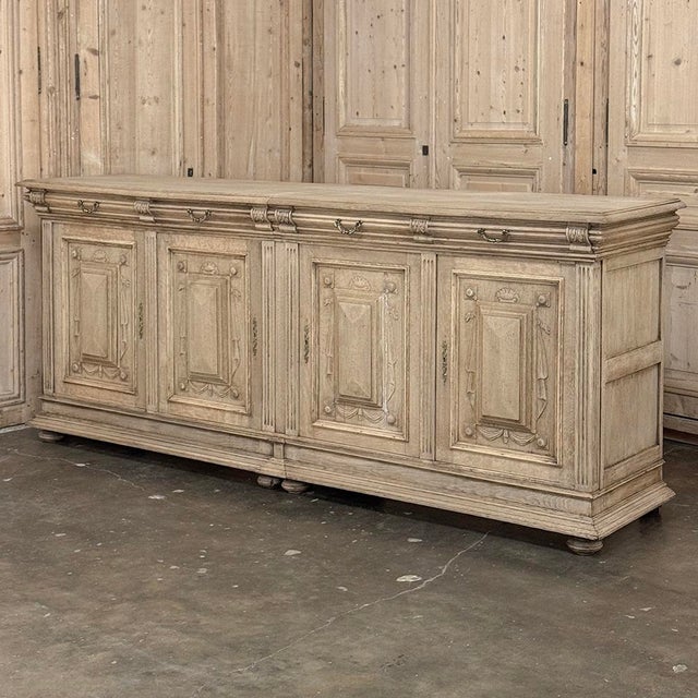 19th Century Louis XIV Style Stripped Oak Buffet For Sale - Image 4 of 18