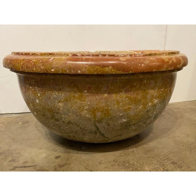 Early 20th Century Hand Carved Oval Marble Sink For Sale - Image 5 of 5