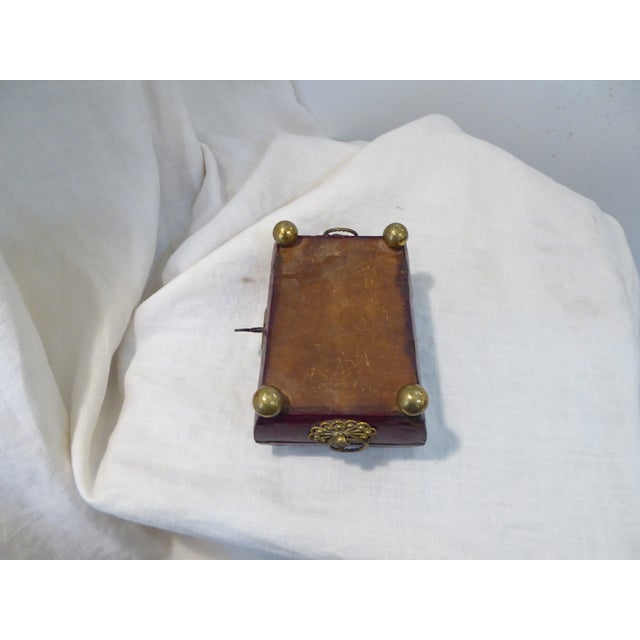 Early 20th Century Vintage Leather Bound Jewelry Box For Sale - Image 5 of 5