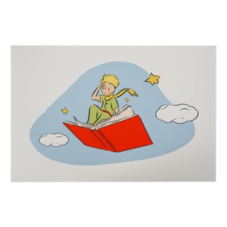 Antoine de Saint-Exupery, The Little Prince and the Flying Book, Lithograph For Sale