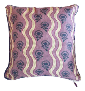 Purple Floral Motif Throw Pillow Cover