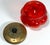 Antique Ruby Glass Bonbonniere: Filigree Brass Lid, Cameo Decor For Sale - Image 6 of 10