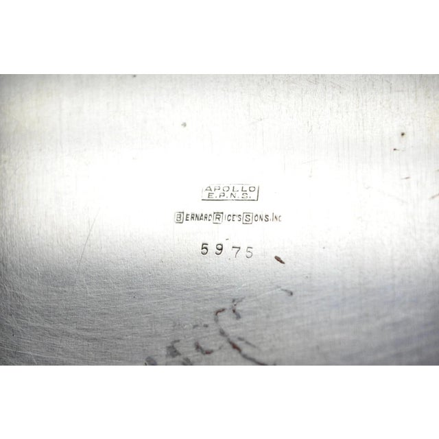 Vintage Bernard Rice's Sons Inc Silver Plated Crumb Catcher Silent Butler Set For Sale - Image 12 of 13