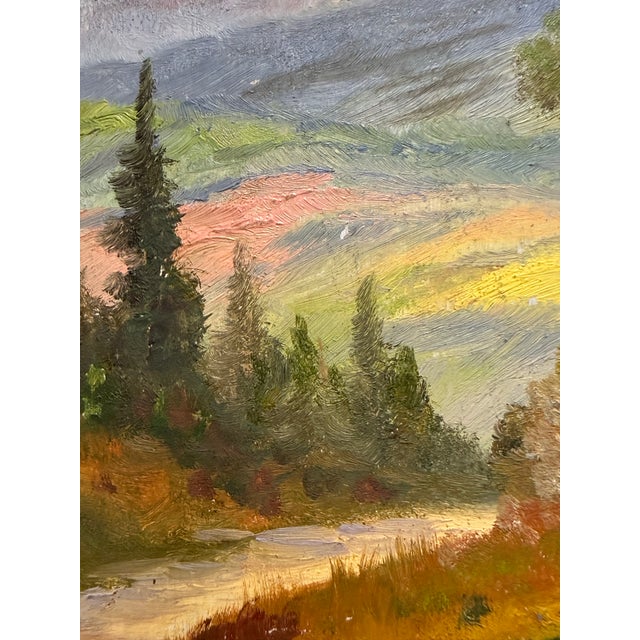 Late 20th Century Framed Oil Painting of Mountain Landscape, Vintage For Sale - Image 5 of 12