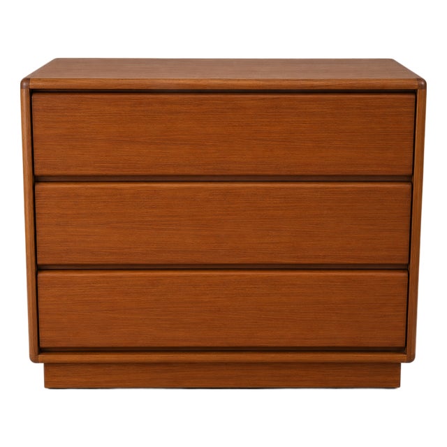 Petite Teak Dresser, Three Drawers, Nightstand, Mid Century, McM, Danish Modern For Sale