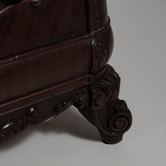 Wood 19th Century French Dark Brown Louis XV Ornate Chest of Drawers For Sale - Image 7 of 15