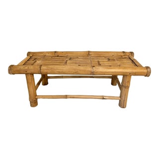 1970s Vintage Mid Century Bamboo Bench For Sale
