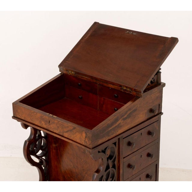 Victorian Burl Walnut Davenport Desk, 19th C. For Sale - Image 9 of 13
