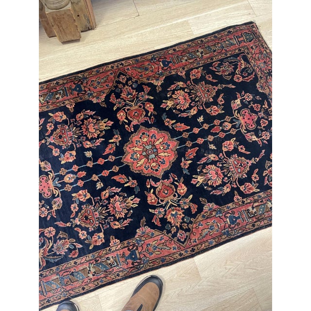 Antique Persian Sarouk Mahajiran Rug 3.2' X 5.1' (97cm X 155cm) 1900s For Sale - Image 4 of 8