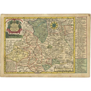 Antique Map of the Region of Henneberg by Schreiber, 1749 For Sale