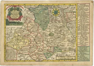 Antique Map of the Region of Henneberg by Schreiber, 1749