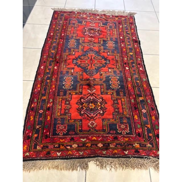 Wool on wool pile genuine hand made antique North west Persian rug-