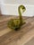 Glass Vintage Mid-Century Modern Olive Green Art Glass Swan Trinket Dish For Sale - Image 7 of 8