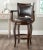 2020s Nailhead Swivel Barstool in Espresso & Brown For Sale - Image 5 of 6