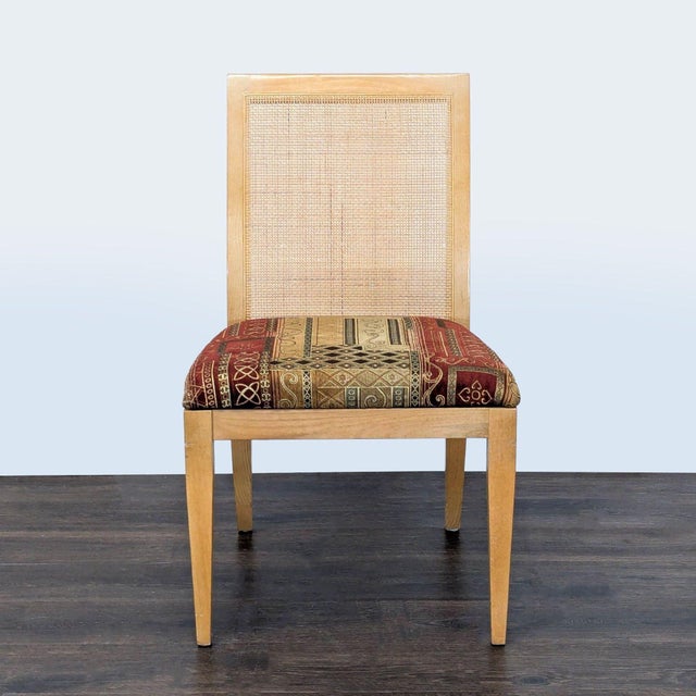 Contemporary Set of 6 Wood Upholstered Dining Chair Including 2 Arm Chairs by Drexel For Sale - Image 3 of 10