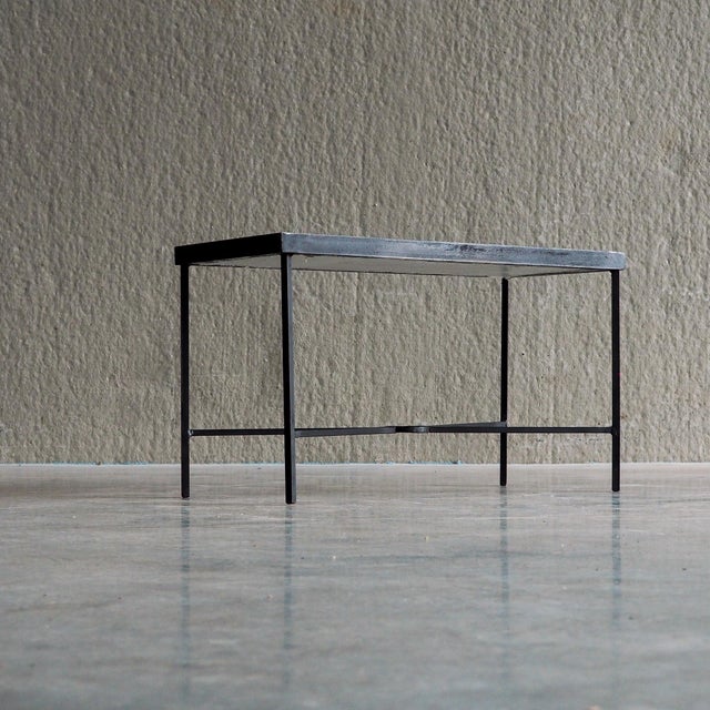 1960s Minimalist Metal Side Tables with Plaster-Fiber Tops, 1960s, Set of 2 For Sale - Image 5 of 18