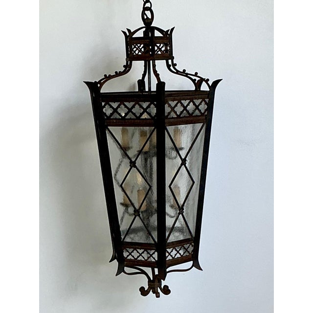 Vintage Iron and Glass Lantern For Sale - Image 16 of 17