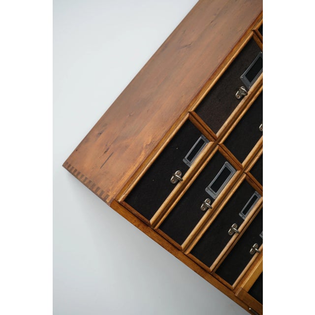 Industrial German Oak and Pine Apothecary Cabinet, Mid-20th-Century For Sale - Image 10 of 16