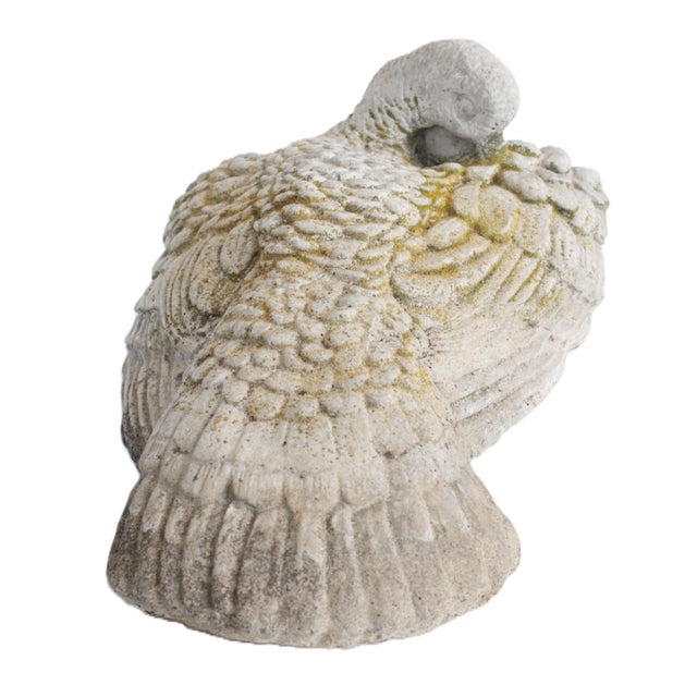Large Pair Vintage Garden Doves Birds Concrete S/2 For Sale - Image 4 of 5