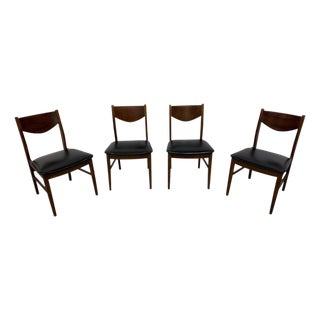 Mid-Century Modern Walnut Dining Chairs - Set of 4 For Sale
