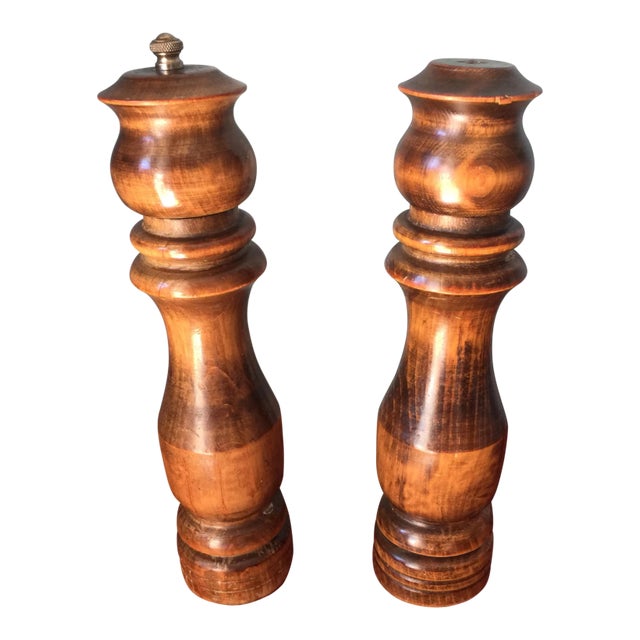 1970s Wooden Salt & Pepper Shakers For Sale