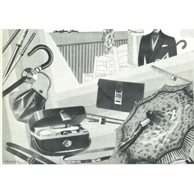 Contemporary 1926 Matted Art Deco Hermes Advertisement Print For Sale - Image 3 of 4