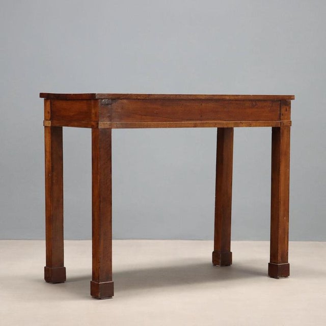 Wood Italian Empire Console Table in Walnut with Drawer For Sale - Image 7 of 8