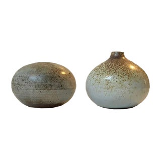 Ceramic Mushroom Vases by Aage Würtz, 1970s, Set of 2 For Sale