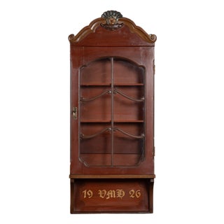 20th Century Hand-Painted Hanging Display Cabinet Dated 1926 For Sale