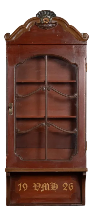 20th Century Hand-Painted Hanging Display Cabinet Dated 1926