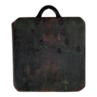 Late 19th Century Wood Block With Metal Handle Circus Pole Support For Sale