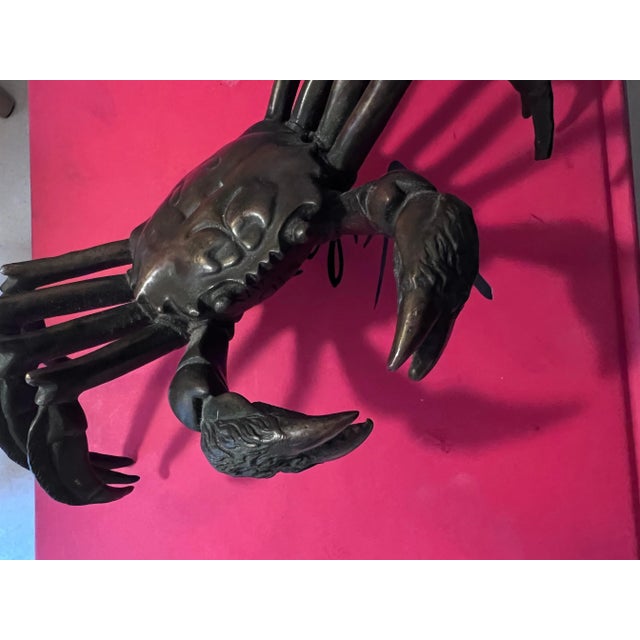 19th Century Okimono Bronze Japanese Crab Sculpture Paperweight For Sale - Image 10 of 11