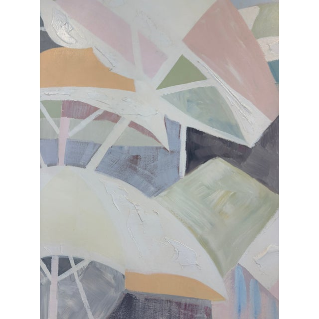Oversized Lee Reynolds Abstract Beach Umbrellas Oil Painting on Canvas With Impasto For Sale - Image 10 of 15