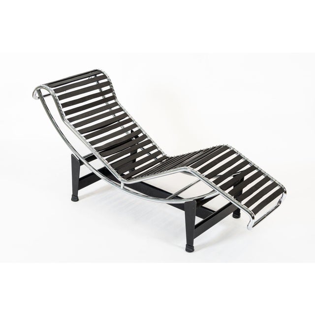 Cassina Lc4 Black Leather Chaise Lounge Chair by Le Corbusier 2006 For Sale - Image 10 of 13