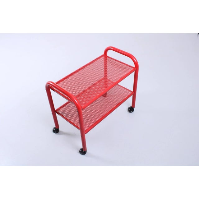 Postmodern Red Metal Trolley by Habitat, 1980s For Sale - Image 6 of 13