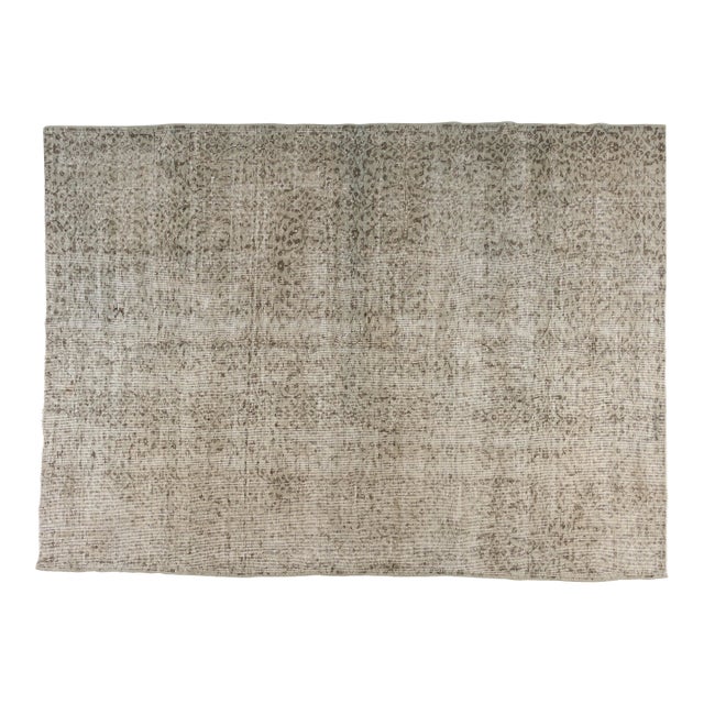 1950s Gray Anatolian Handknotted Wool Carpet For Sale