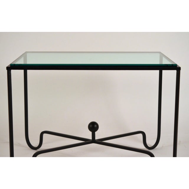 DESIGN FRERES Blackened Steel and Glass 'Entretoise' Side Table by Design Frères For Sale - Image 4 of 10
