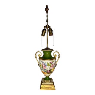 19th Century Old Paris Porcelain Urn Table Lamp. For Sale