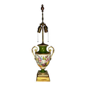 19th Century Old Paris Porcelain Urn Table Lamp.